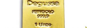 1 oz Degussa Goldbarren Neuauflage historisches Design