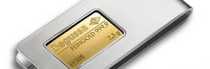 Geldscheinklammer mit 2,5 g Goldbarren